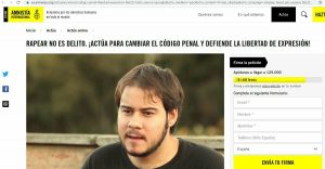 Respalda de Amnistía Internacional a Hasel.