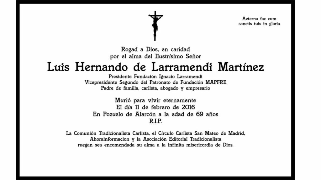 Funeral por Luis Hernando de Larramendi – Ahora Información