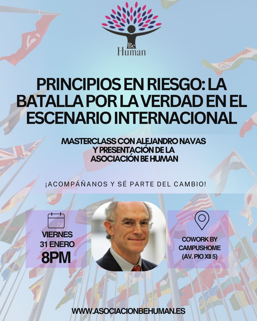 Cartel de la presentación de la asociación Behuman en España